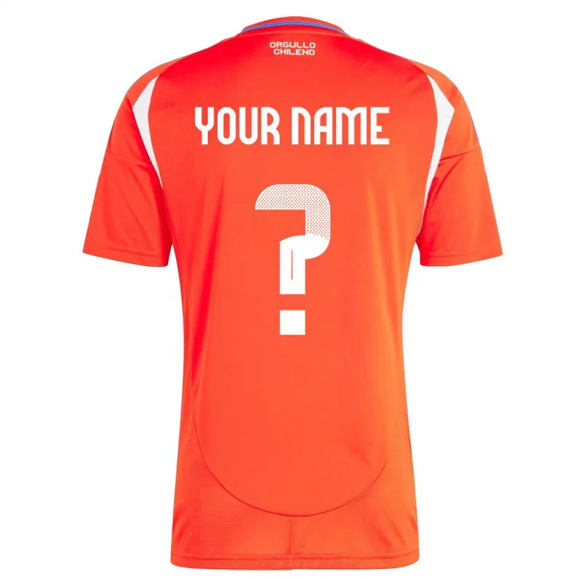 Danxen Herren Chile Ihren Namen #0 Rot Heimtrikot Trikot 24-26 T-Shirt