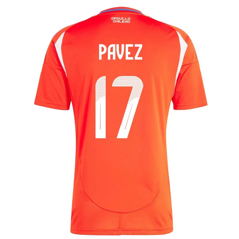Danxen Herren Chile Esteban Pavez #17 Rot Heimtrikot Trikot 24-26 T-Shirt