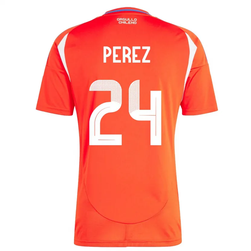 Danxen Herren Chile César Pérez #24 Rot Heimtrikot Trikot 24-26 T-Shirt