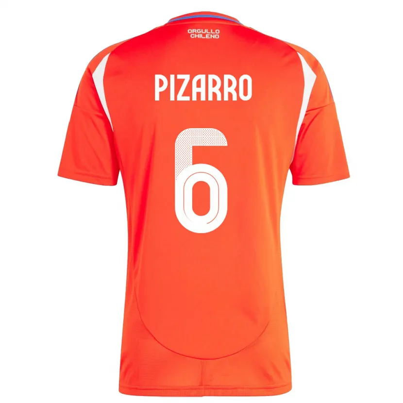 Danxen Herren Chile Vicente Pizarro #6 Rot Heimtrikot Trikot 24-26 T-Shirt
