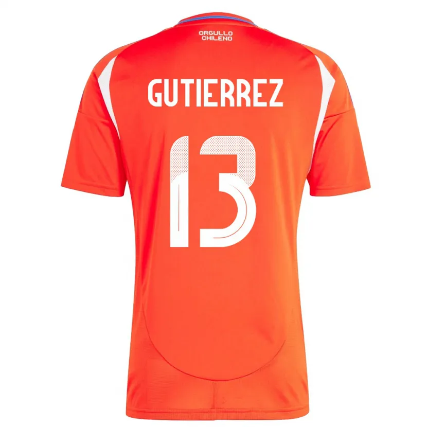 Danxen Herren Chile Daniel Gutiérrez #13 Rot Heimtrikot Trikot 24-26 T-Shirt