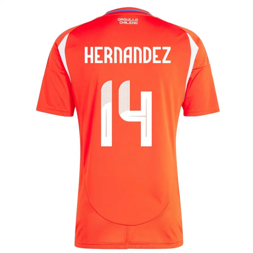 Danxen Herren Chile Leandro Hernández #14 Rot Heimtrikot Trikot 24-26 T-Shirt