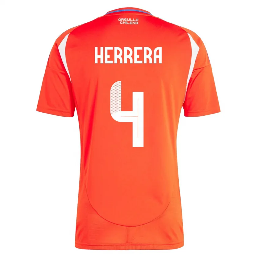 Danxen Herren Chile Claudia Herrera #4 Rot Heimtrikot Trikot 24-26 T-Shirt