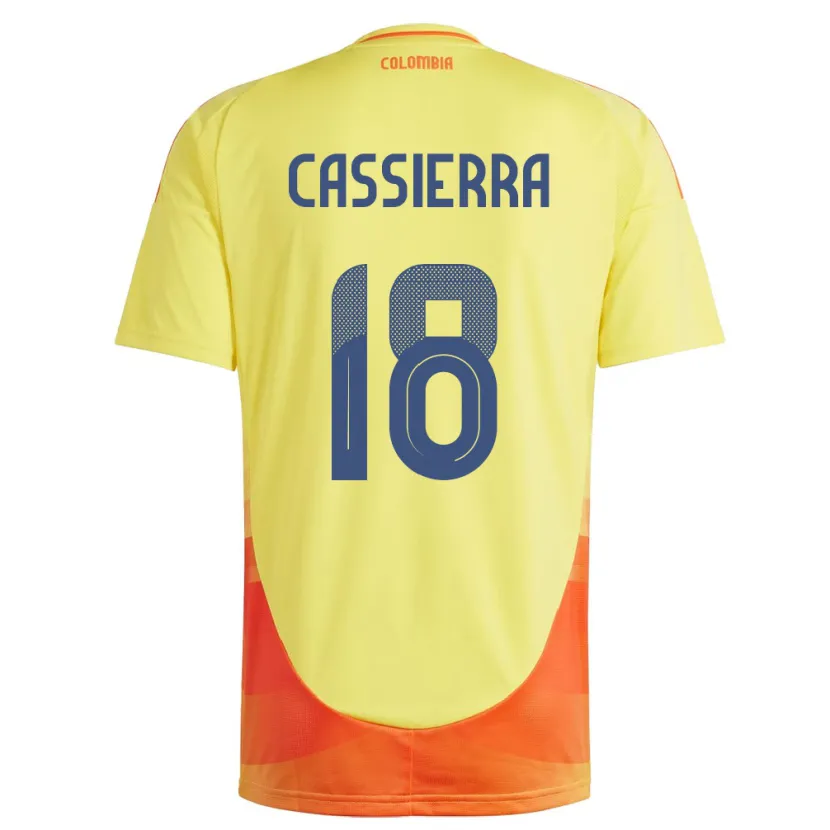 Danxen Herren Kolumbien Mateo Cassierra #18 Gelb Heimtrikot Trikot 24-26 T-Shirt