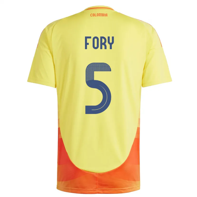Danxen Herren Kolumbien Jimer Fory #5 Gelb Heimtrikot Trikot 24-26 T-Shirt