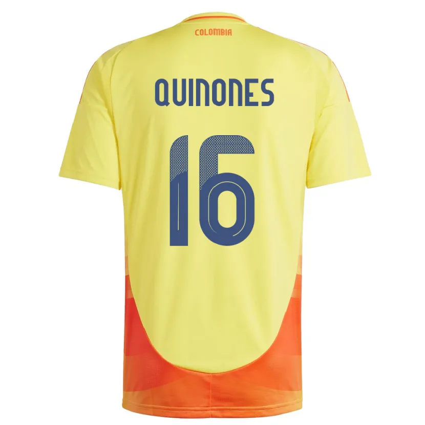 Danxen Herren Kolumbien Nelson Quiñónes #16 Gelb Heimtrikot Trikot 24-26 T-Shirt