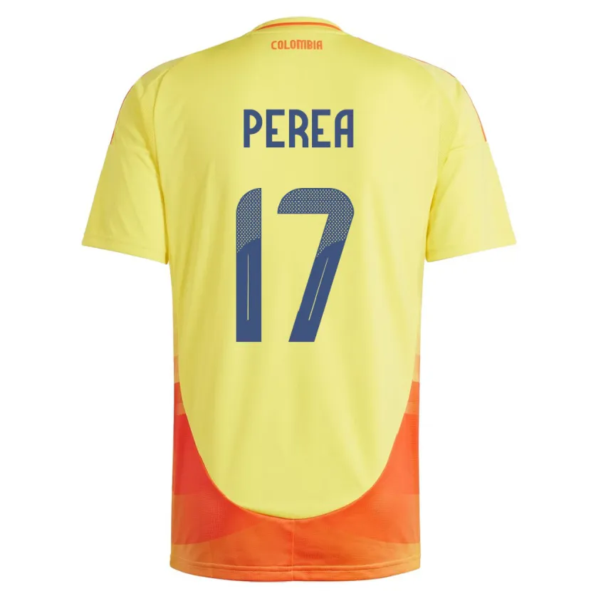 Danxen Herren Kolumbien Óscar Perea #17 Gelb Heimtrikot Trikot 24-26 T-Shirt