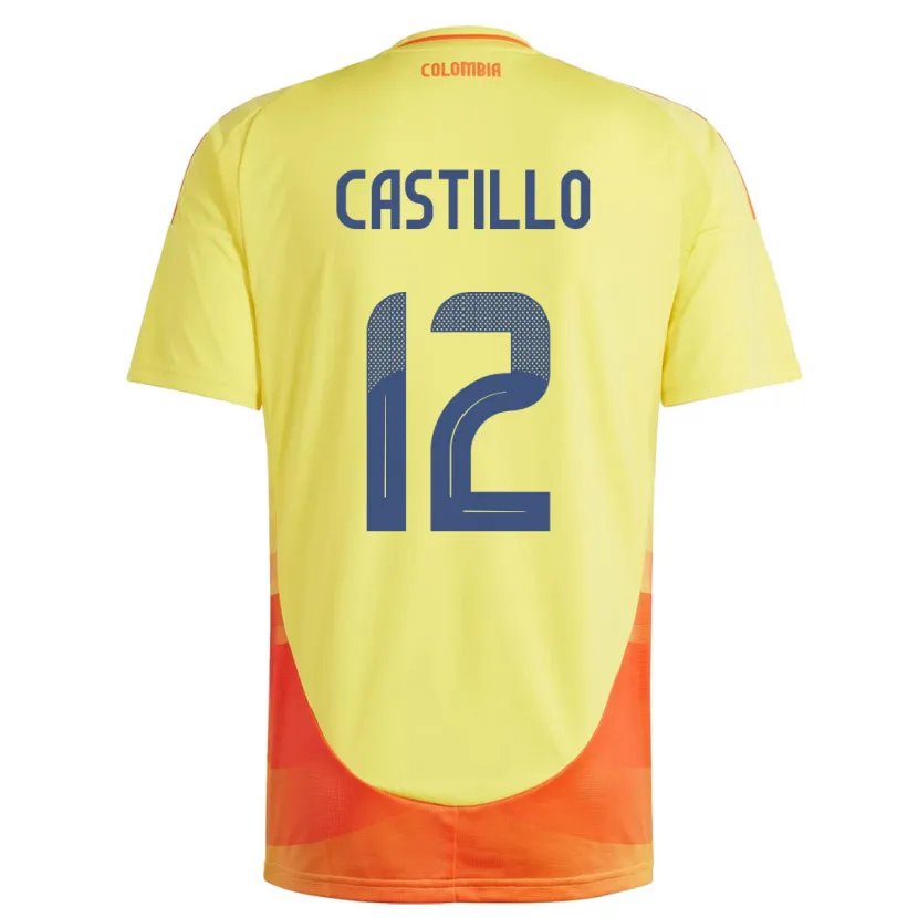Danxen Herren Kolumbien Juan Castillo #12 Gelb Heimtrikot Trikot 24-26 T-Shirt