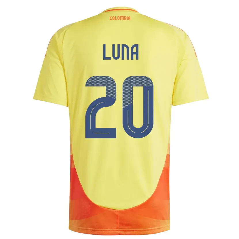 Danxen Herren Kolumbien Daniel Luna #20 Gelb Heimtrikot Trikot 24-26 T-Shirt