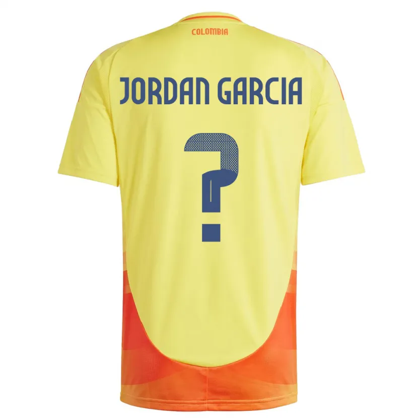 Danxen Herren Kolumbien Jordan García #0 Gelb Heimtrikot Trikot 24-26 T-Shirt