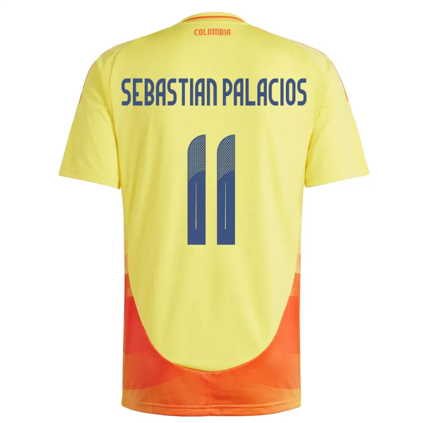 Danxen Herren Kolumbien Juan Sebastián Palacios #11 Gelb Heimtrikot Trikot 24-26 T-Shirt