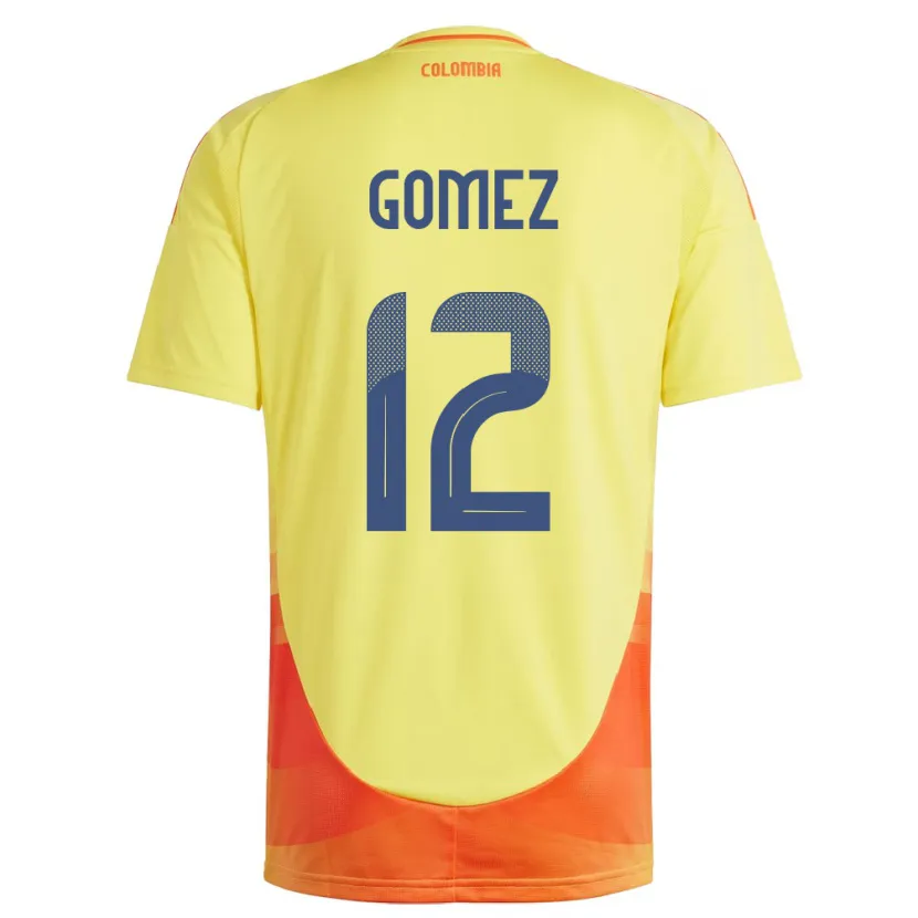 Danxen Herren Kolumbien Juan Gómez #12 Gelb Heimtrikot Trikot 24-26 T-Shirt