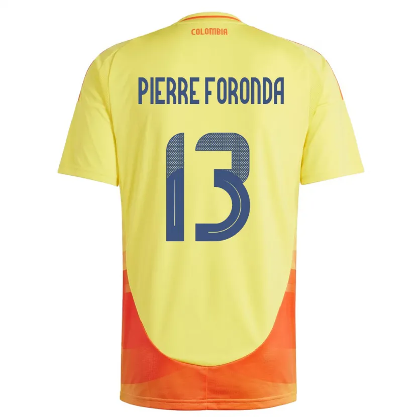 Danxen Herren Kolumbien Jean Pierre Foronda #13 Gelb Heimtrikot Trikot 24-26 T-Shirt