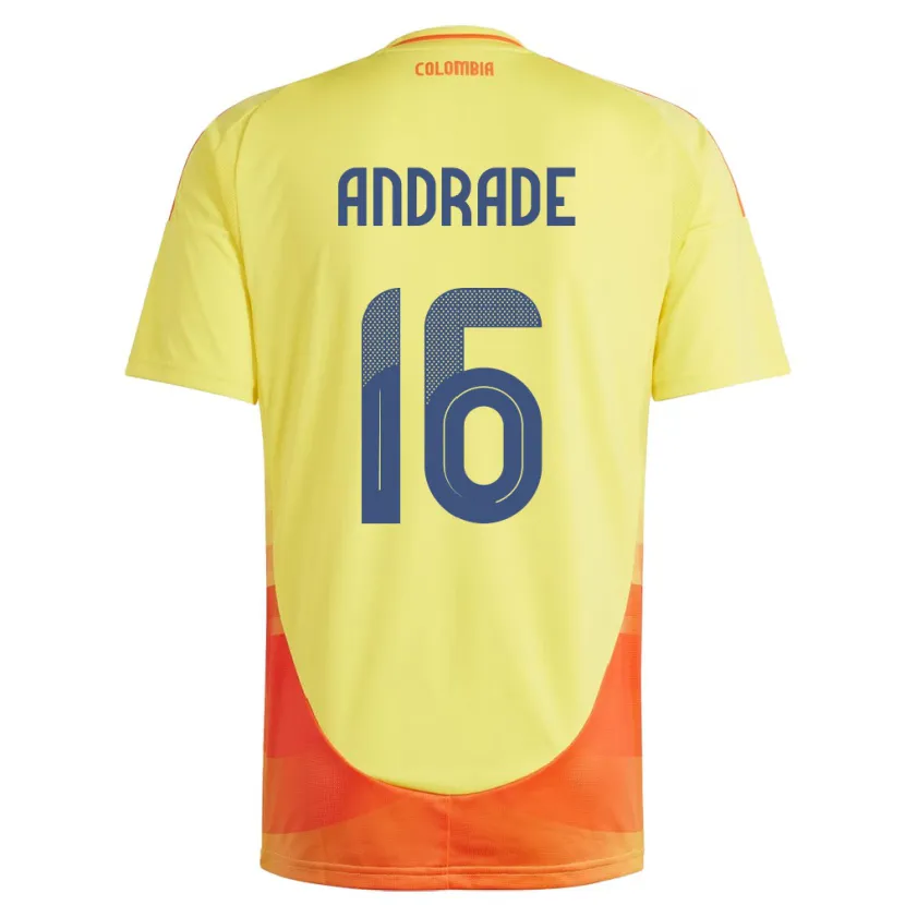 Danxen Herren Kolumbien Lady Andrade #16 Gelb Heimtrikot Trikot 24-26 T-Shirt