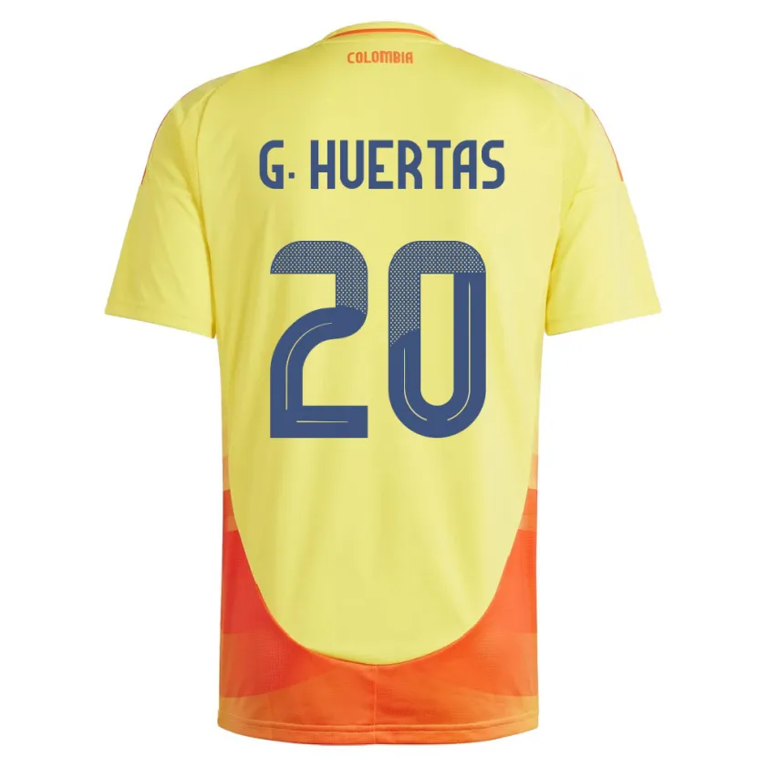 Danxen Herren Kolumbien Gabriela Huertas #20 Gelb Heimtrikot Trikot 24-26 T-Shirt