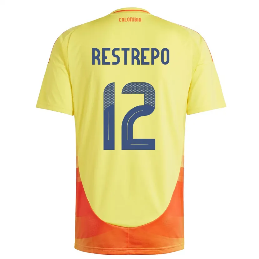 Danxen Herren Kolumbien Valery Restrepo #12 Gelb Heimtrikot Trikot 24-26 T-Shirt