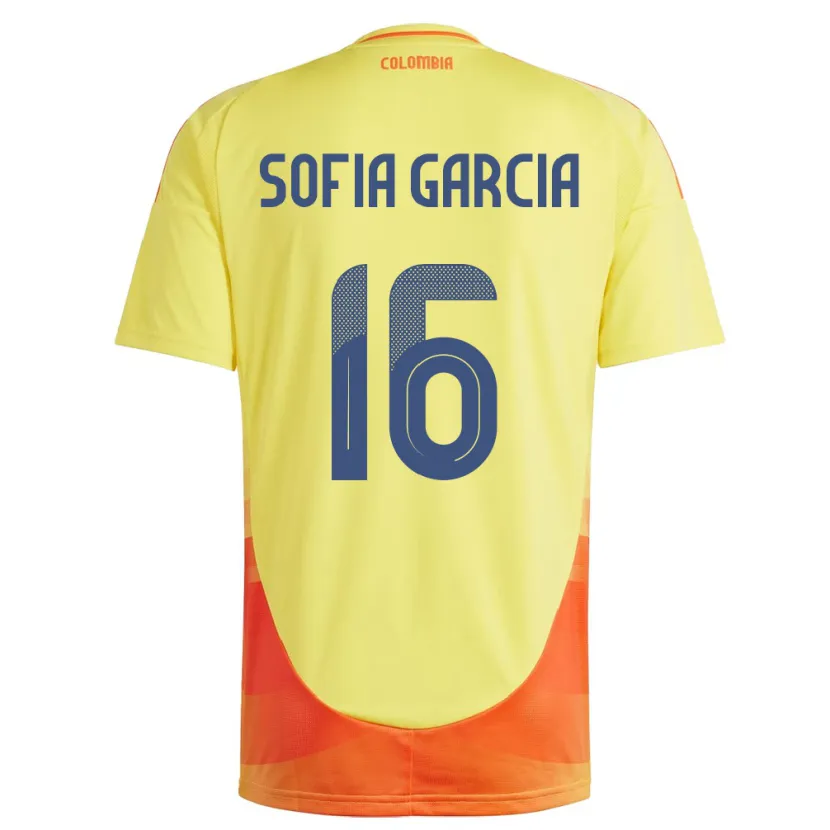 Danxen Herren Kolumbien Sofía García #16 Gelb Heimtrikot Trikot 24-26 T-Shirt