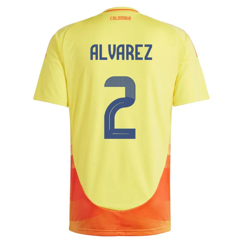 Danxen Herren Kolumbien Mary Álvarez #2 Gelb Heimtrikot Trikot 24-26 T-Shirt