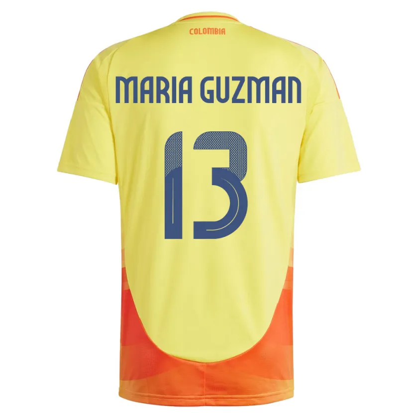 Danxen Herren Kolumbien Ana María Guzmán #13 Gelb Heimtrikot Trikot 24-26 T-Shirt
