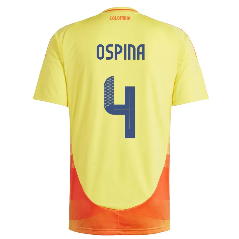 Danxen Herren Kolumbien Diana Ospina #4 Gelb Heimtrikot Trikot 24-26 T-Shirt