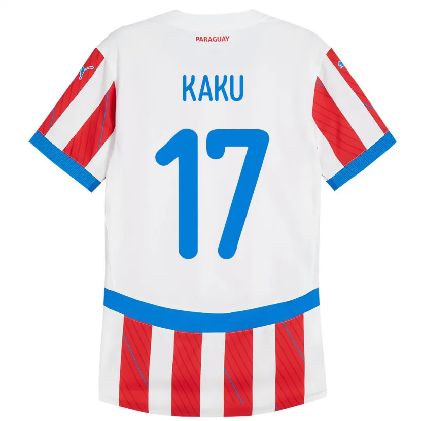 Danxen Herren Paraguay Kaku #17 Weiß Rot Heimtrikot Trikot 24-26 T-Shirt