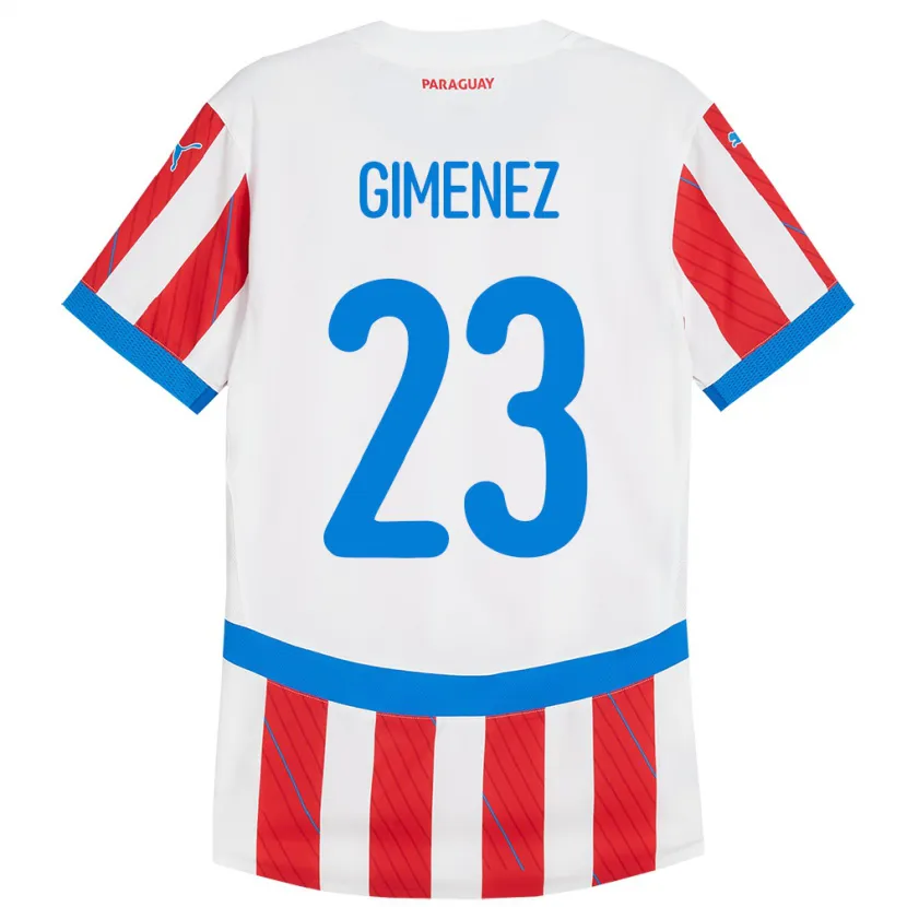 Danxen Herren Paraguay Miguel Giménez #23 Weiß Rot Heimtrikot Trikot 24-26 T-Shirt