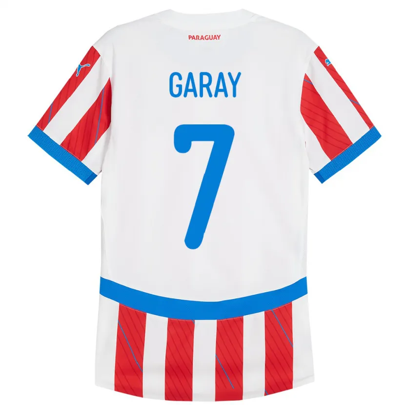 Danxen Herren Paraguay Griselda Garay #7 Weiß Rot Heimtrikot Trikot 24-26 T-Shirt