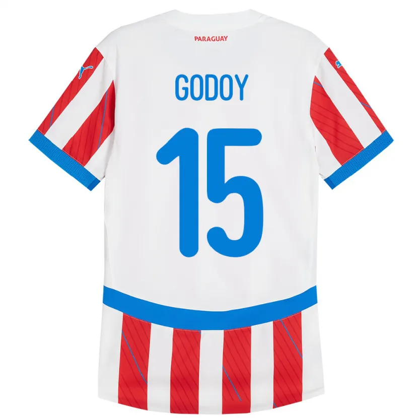 Danxen Herren Paraguay Fanny Godoy #15 Weiß Rot Heimtrikot Trikot 24-26 T-Shirt