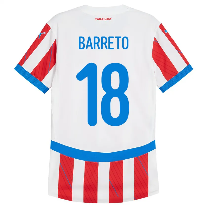 Danxen Herren Paraguay Liz Barreto #18 Weiß Rot Heimtrikot Trikot 24-26 T-Shirt
