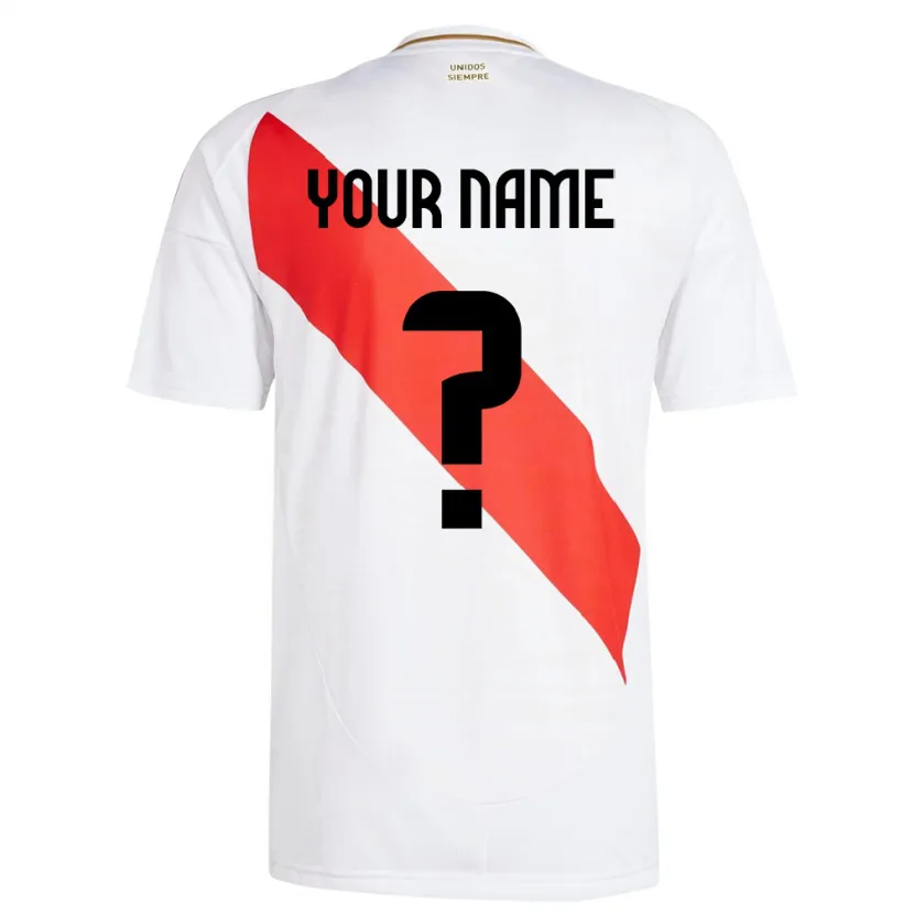 Danxen Herren Peru Ihren Namen #0 Weiß Heimtrikot Trikot 24-26 T-Shirt