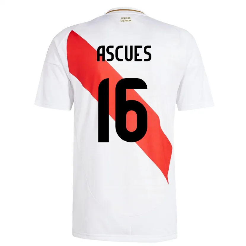 Danxen Herren Peru Carlos Ascues #16 Weiß Heimtrikot Trikot 24-26 T-Shirt