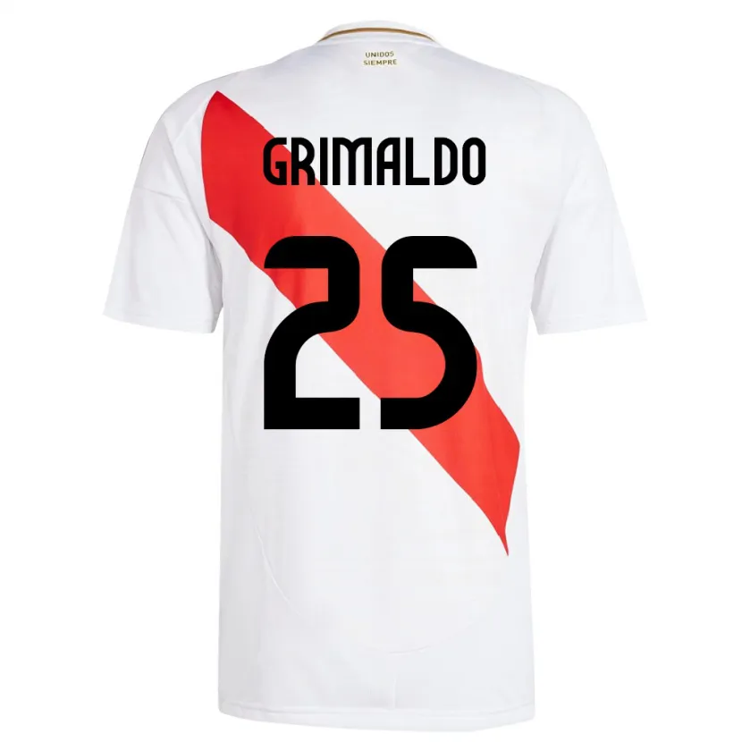 Danxen Herren Peru Joao Grimaldo #25 Weiß Heimtrikot Trikot 24-26 T-Shirt