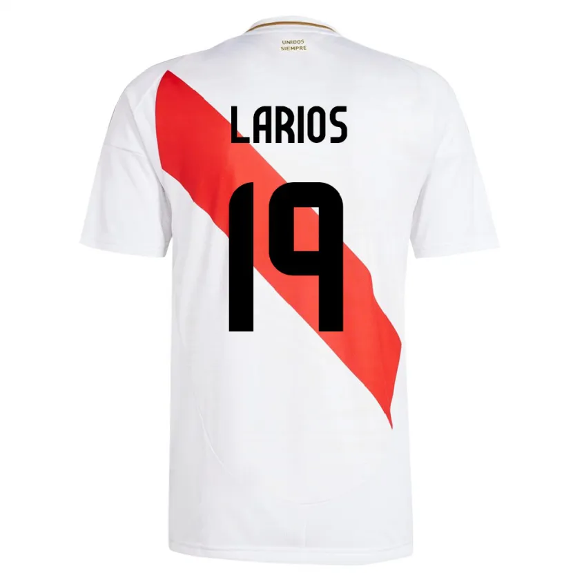 Danxen Herren Peru Guillermo Larios #19 Weiß Heimtrikot Trikot 24-26 T-Shirt