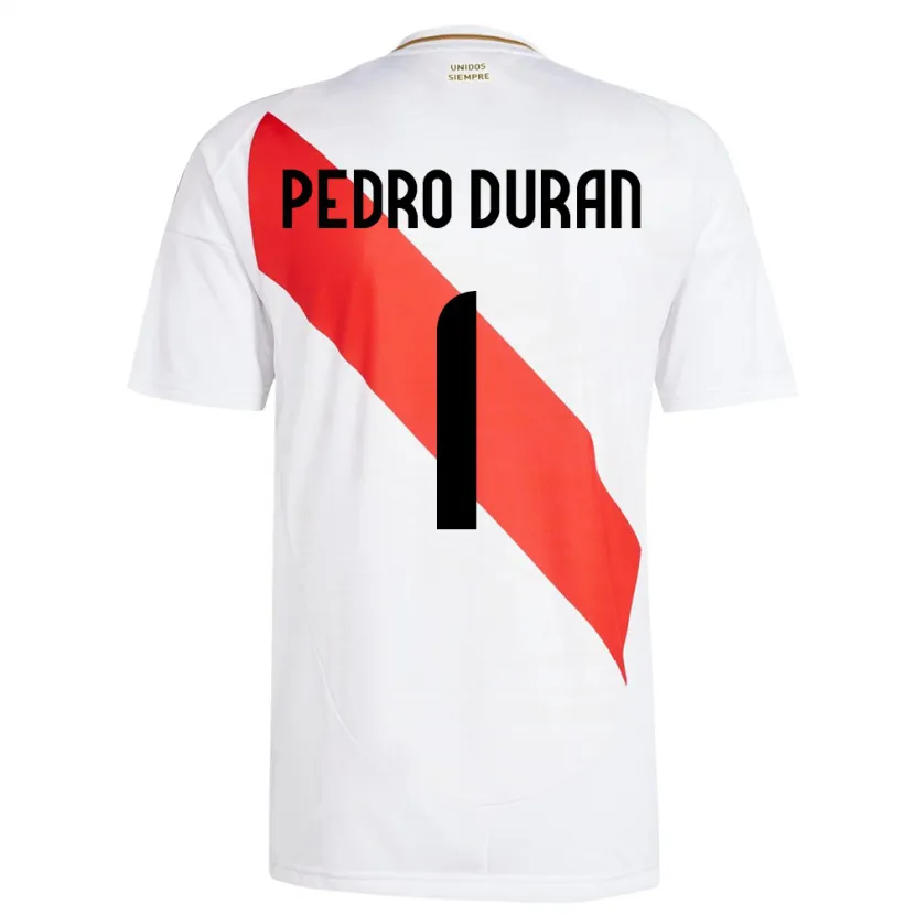 Danxen Herren Peru Juan Pedro Durán #1 Weiß Heimtrikot Trikot 24-26 T-Shirt