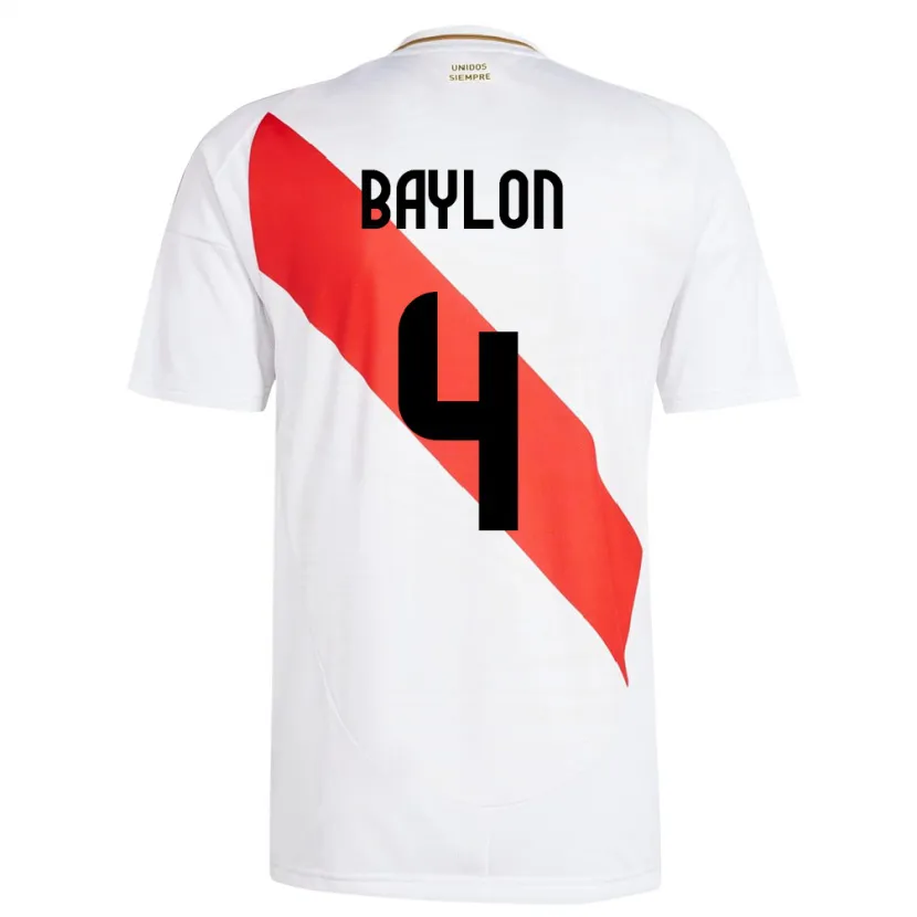 Danxen Herren Peru Luis Baylón #4 Weiß Heimtrikot Trikot 24-26 T-Shirt