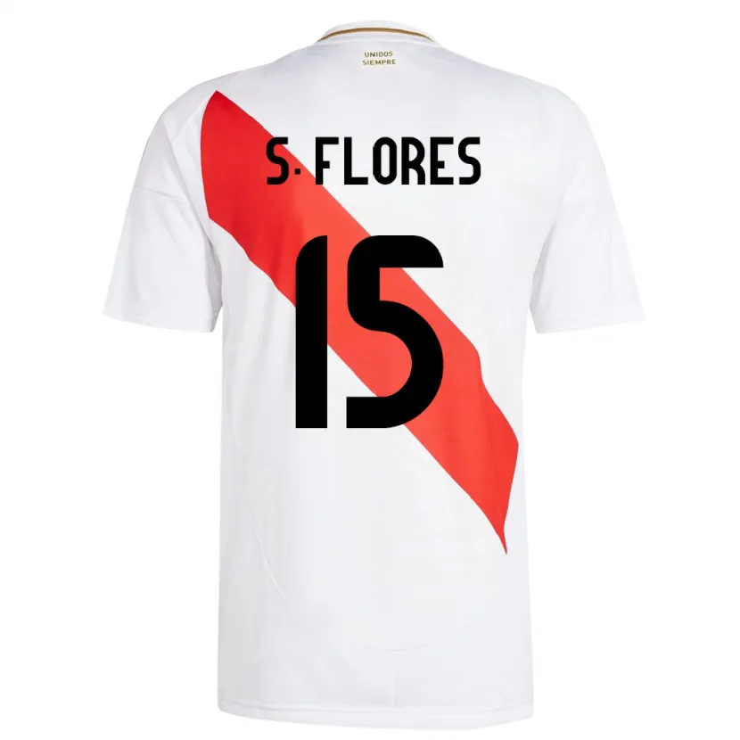 Danxen Herren Peru Scarleth Flores #15 Weiß Heimtrikot Trikot 24-26 T-Shirt
