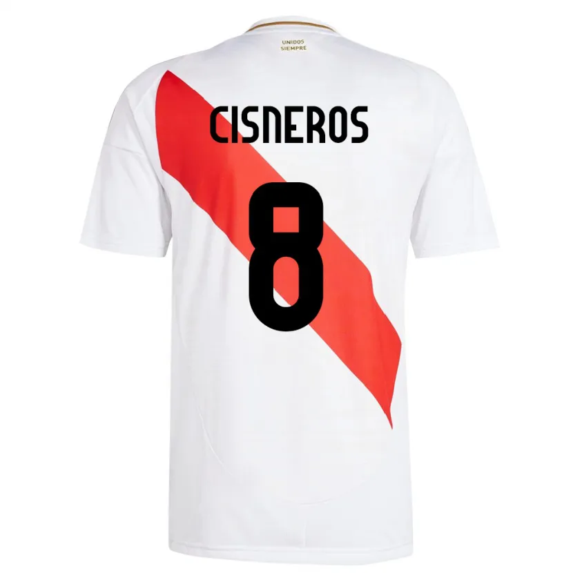 Danxen Herren Peru Geraldine Cisneros #8 Weiß Heimtrikot Trikot 24-26 T-Shirt