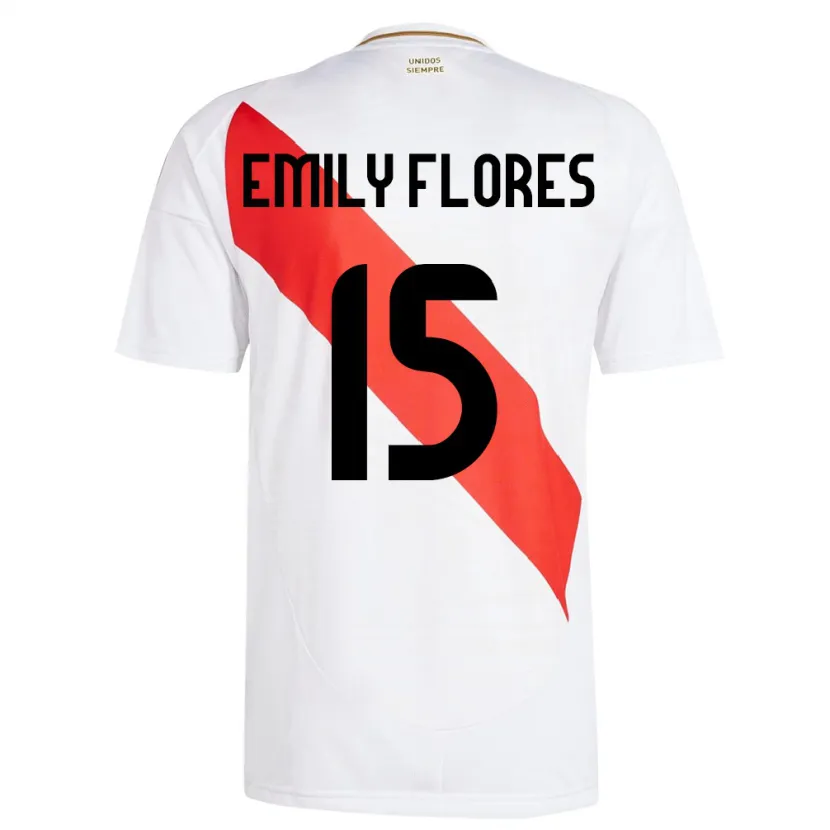 Danxen Herren Peru Emily Flores #15 Weiß Heimtrikot Trikot 24-26 T-Shirt