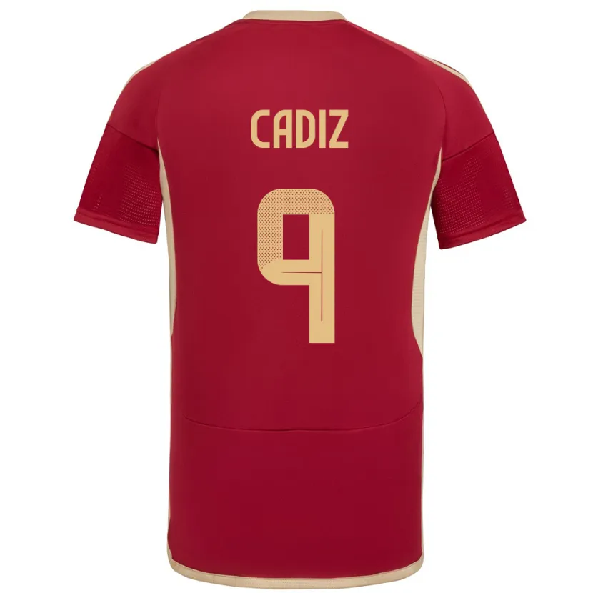 Danxen Herren Venezuela Jhonder Cádiz #9 Burgund Heimtrikot Trikot 24-26 T-Shirt
