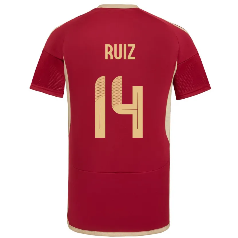 Danxen Herren Venezuela Maicol Ruiz #14 Burgund Heimtrikot Trikot 24-26 T-Shirt