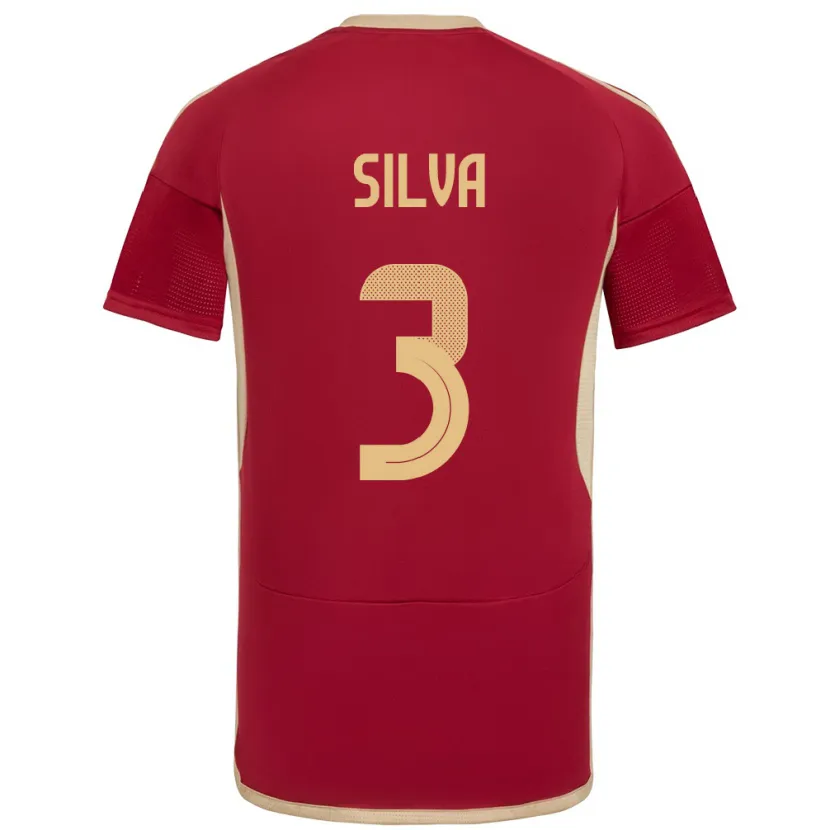 Danxen Herren Venezuela Santiago Silva #3 Burgund Heimtrikot Trikot 24-26 T-Shirt