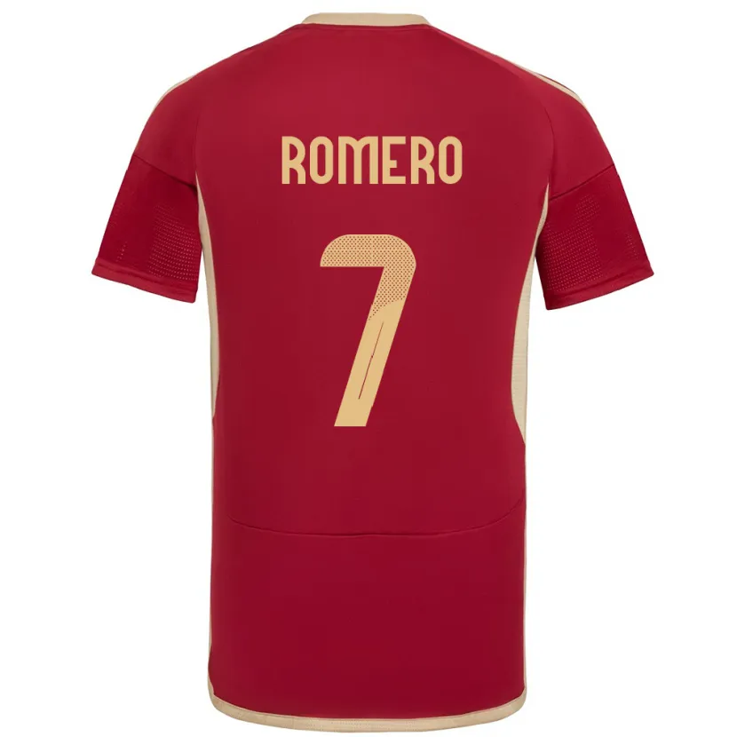 Danxen Herren Venezuela Leenhan Romero #7 Burgund Heimtrikot Trikot 24-26 T-Shirt