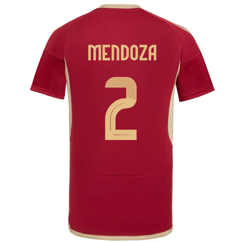 Danxen Herren Venezuela Rafanny Mendoza #2 Burgund Heimtrikot Trikot 24-26 T-Shirt