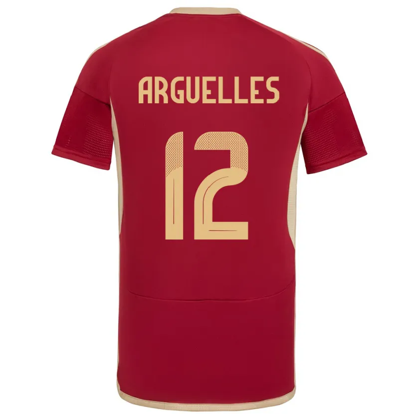 Danxen Herren Venezuela Wilmary Argüelles #12 Burgund Heimtrikot Trikot 24-26 T-Shirt