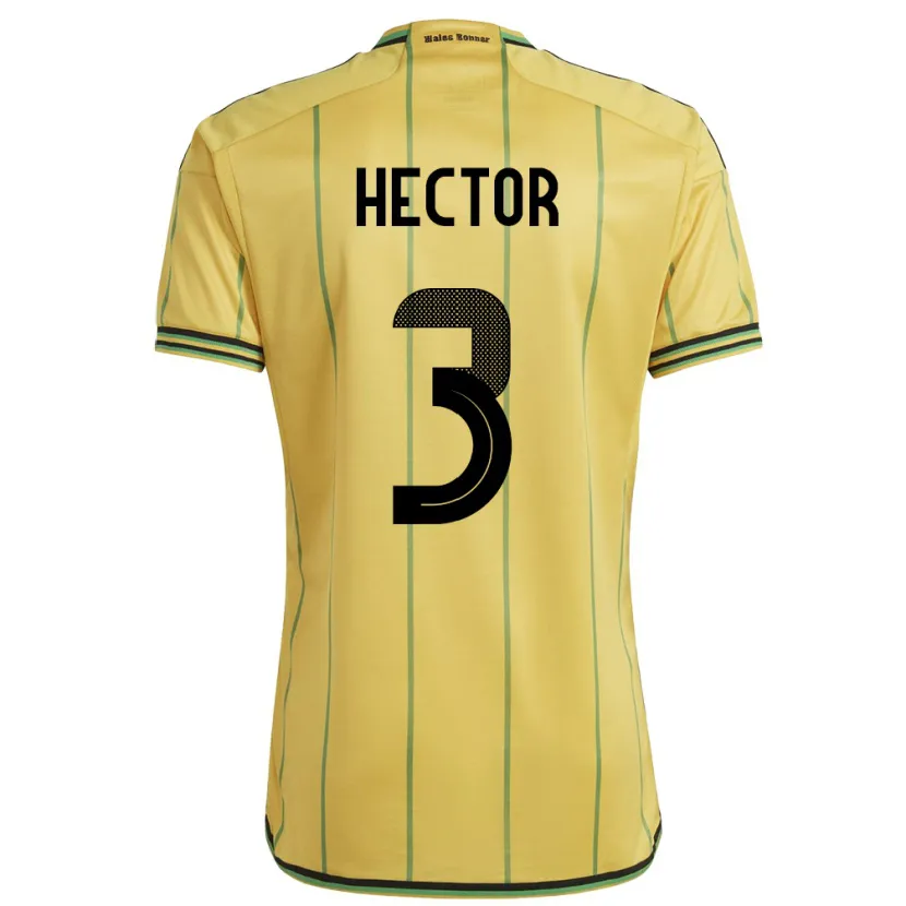 Danxen Herren Jamaika Michael Hector #3 Gelb Heimtrikot Trikot 24-26 T-Shirt