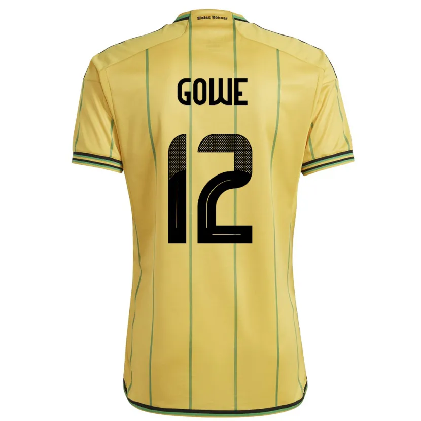 Danxen Herren Jamaika Tyrese Gowe #12 Gelb Heimtrikot Trikot 24-26 T-Shirt