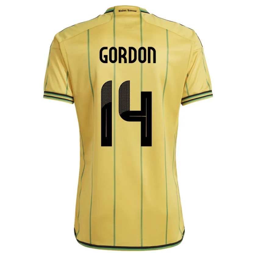 Danxen Herren Jamaika Ashton Gordon #14 Gelb Heimtrikot Trikot 24-26 T-Shirt