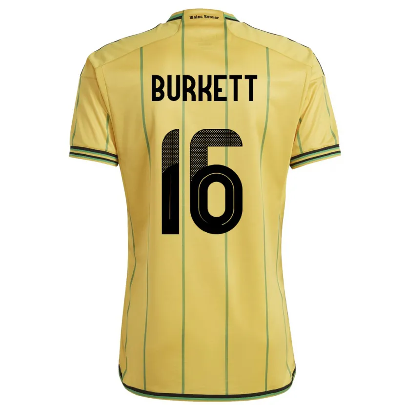 Danxen Herren Jamaika Brian Burkett #16 Gelb Heimtrikot Trikot 24-26 T-Shirt