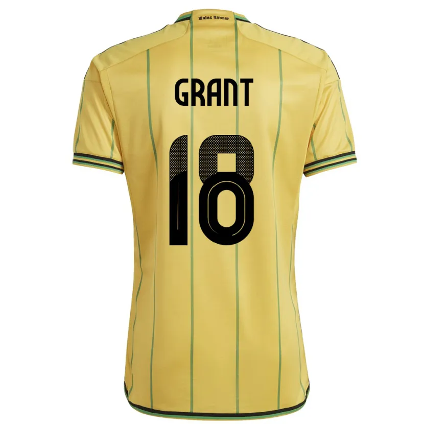 Danxen Herren Jamaika George Grant #18 Gelb Heimtrikot Trikot 24-26 T-Shirt