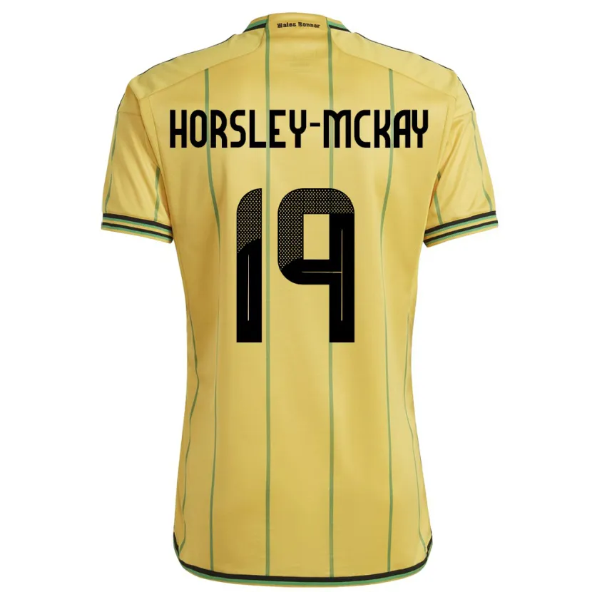 Danxen Herren Jamaika Kyron Horsley-Mckay #19 Gelb Heimtrikot Trikot 24-26 T-Shirt